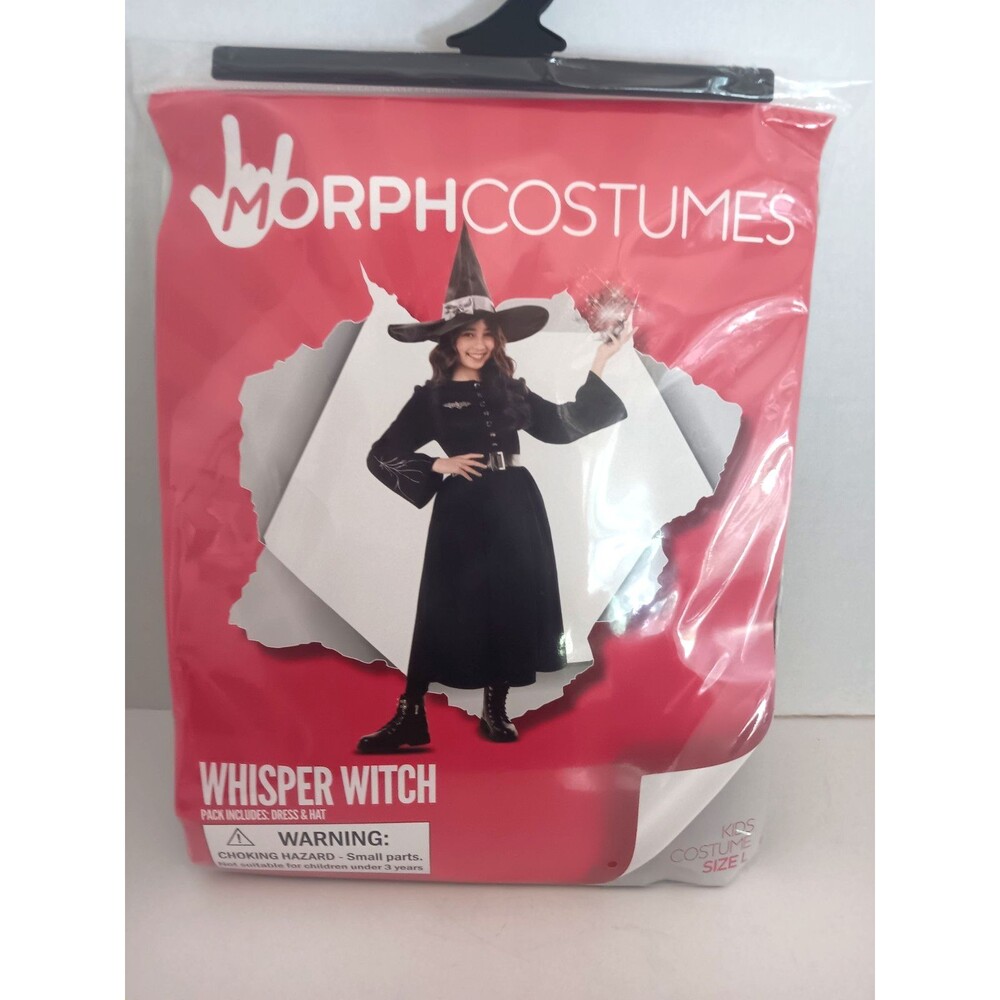 Halloween Girls Whisper Witch Costume Dress Hat Sz M Morph Costumes NIP